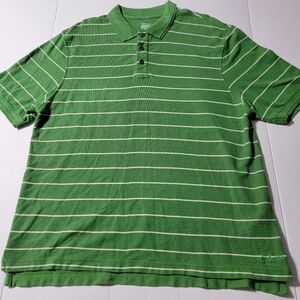 Cabela's Green Striped Polo Shirt